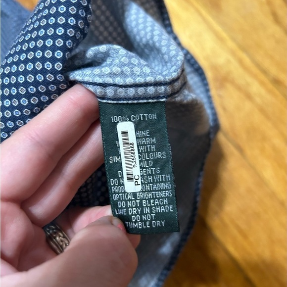 Rodd & Gunn Dress Shirt 2XL Geometric Blue Sports Fit Italian Fabric Button Up - Picture 7 of 9